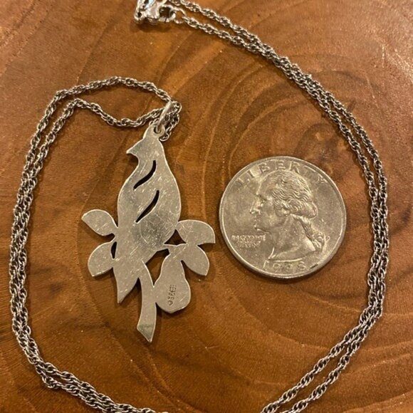 RETIRED James Avery Partridge in a Pear Tree 20” Necklace, Sterling Silver - Picture 2 of 3